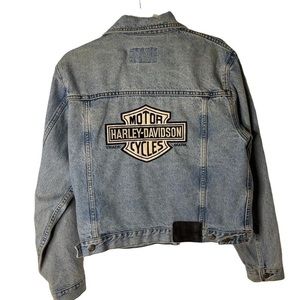 Harley Davidson Denim Jacket 90s Jean Jacket Light Wash